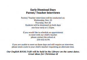 Early Dismissal days