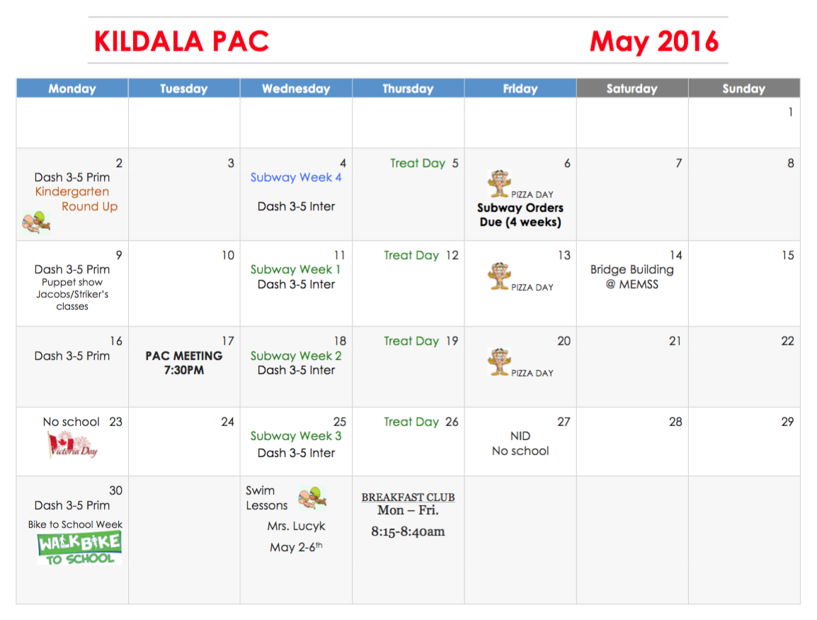 May PAC Newsletter and Calendar (Election nominations) Kildala